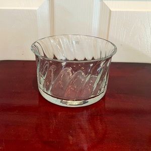Clear Ribbed Glass Bowl~Candy Dish~Summer Fruit~Vase